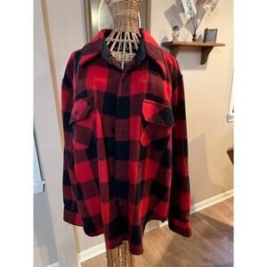 Vintage 1970's Montgomery Wards Buffalo Plaid CPO XL